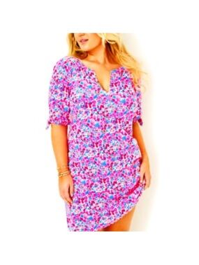 Lilly Pulitzer Easley T-Shirt Dress Women's Size XXL Aura Pink Baby Bloomer plus